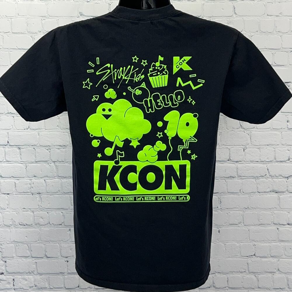 Stray Kids KCON T Shirt M Medium Black Korean K-Pop Boy Band Short Sleeve Tee